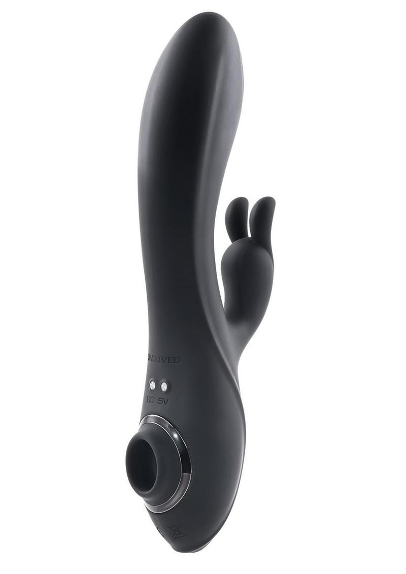 Rabbit Hole Rechargeable Silicone Triple Vibrator - Black