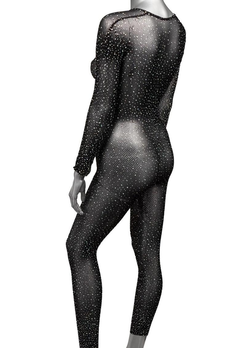 Radiance Crotchless Full Body Suit - Black - One Size