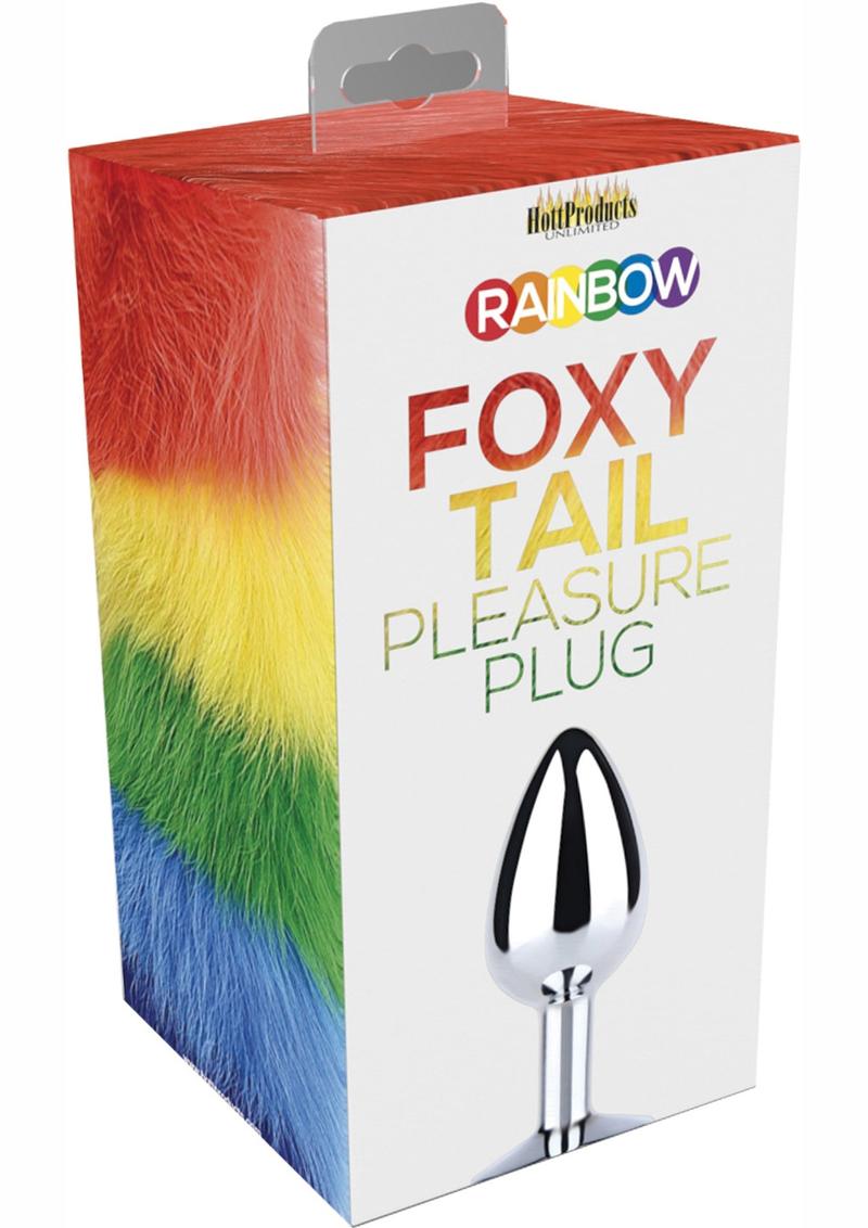 Rainbow Foxy Tail Pleasure Stainless Steel Plug - Multicolor