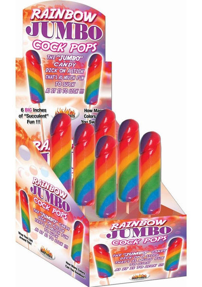 Rainbow Jumbo Cock Pops - 6 Per Display