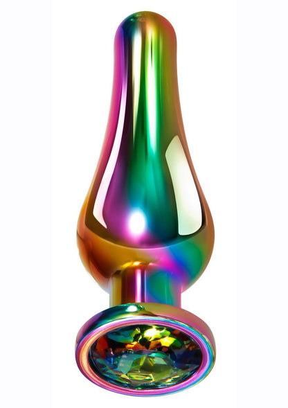 Rainbow Metal Anal Plug - Metal/Multicolor - Medium