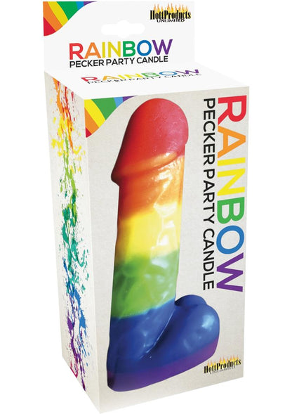 Rainbow Pecker Party Candle - Multicolor - 7.5 Inch