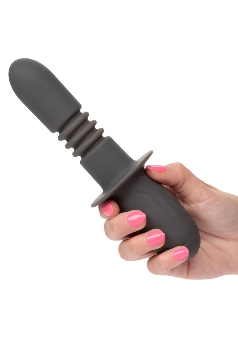 Ramrod Thrusting Rechargeable Silicone Anal Probe - Gray/Grey