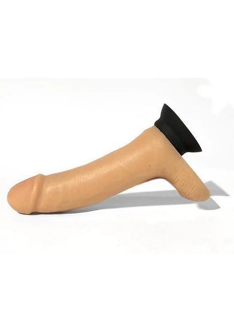 Rascal Jock Brent Silicone Cock Dildo with Silicone Handle and Suction Cup Base - Vanilla - 8in