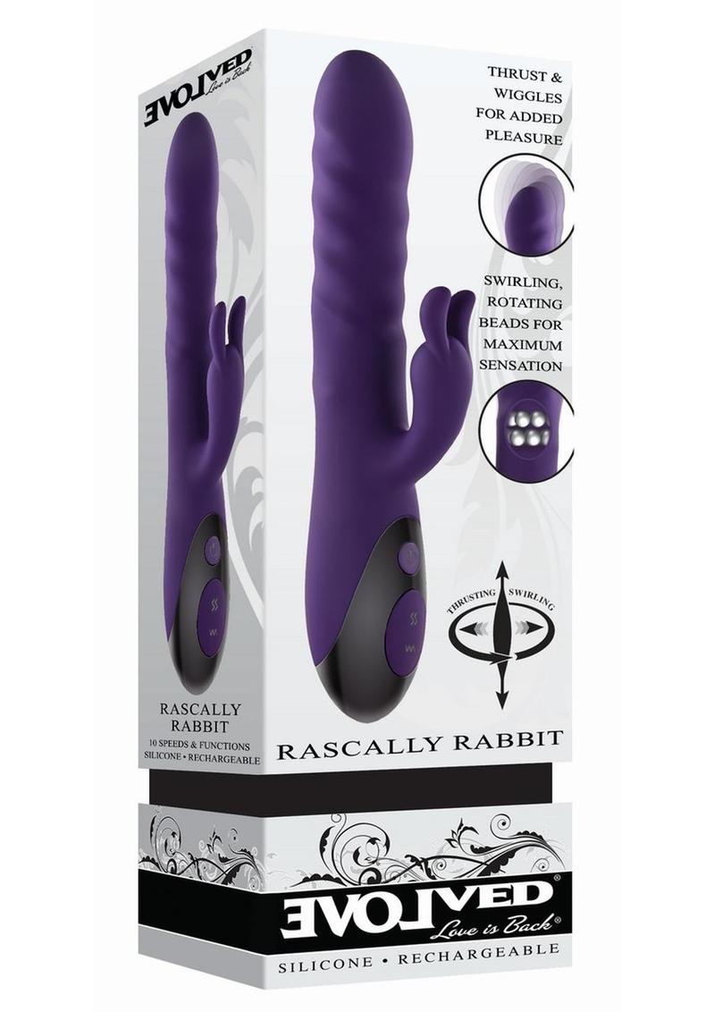 Rascally Rabbit Rechargeable Silicone Thrusting Rotating Vibrator