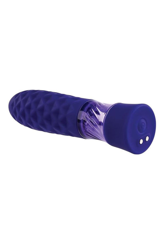 Raver Rechargeable Silicone Light-Up Vibrating Bullet - Blue