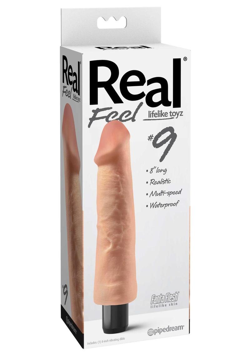 Real Feel Lifelike Toyz No. 9 Realistic Vibrating Dildo - Vanilla - 9in