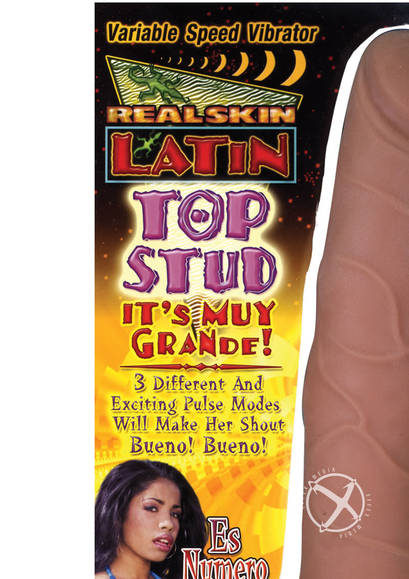 Real Skin Latin Top Stud Vibrator - Brown/Caramel