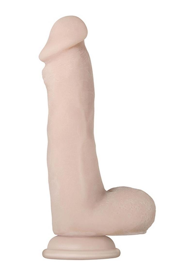 Real Supple Poseable Dildo with Balls - Vanilla - 7in