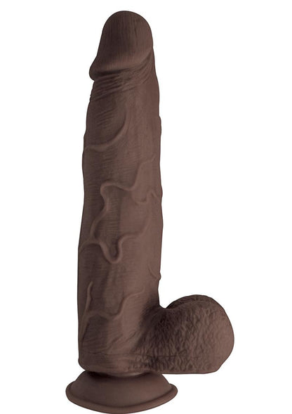 Realcocks Dual Layered #9 Bendable Thick Dildo - Chocolate - 9in