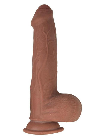 Realcocks Dual Layered Uncut Slider Fat Dick Dildo - Caramel - 9in