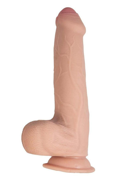 Realcocks Dual Layered Uncut Slider Fat Dick Dildo - Vanilla - 9in