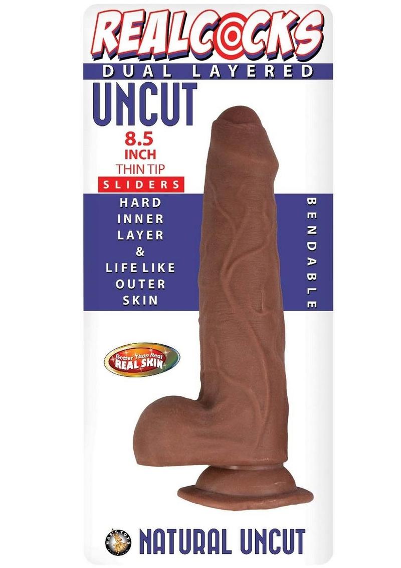 Realcocks Dual Layered Uncut Slider Thin Tip Dildo