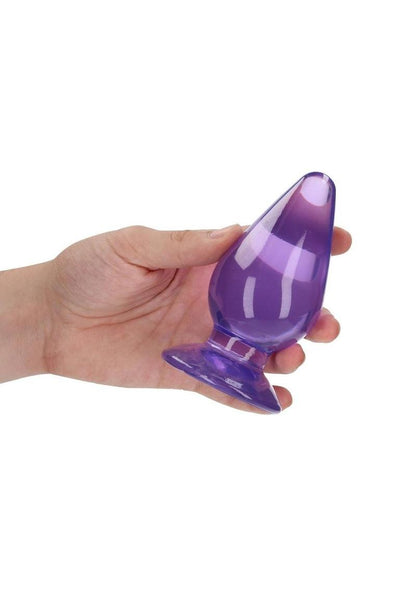 Realrock Crystal Clear Anal Plus - Clear/Purple - 4.5in