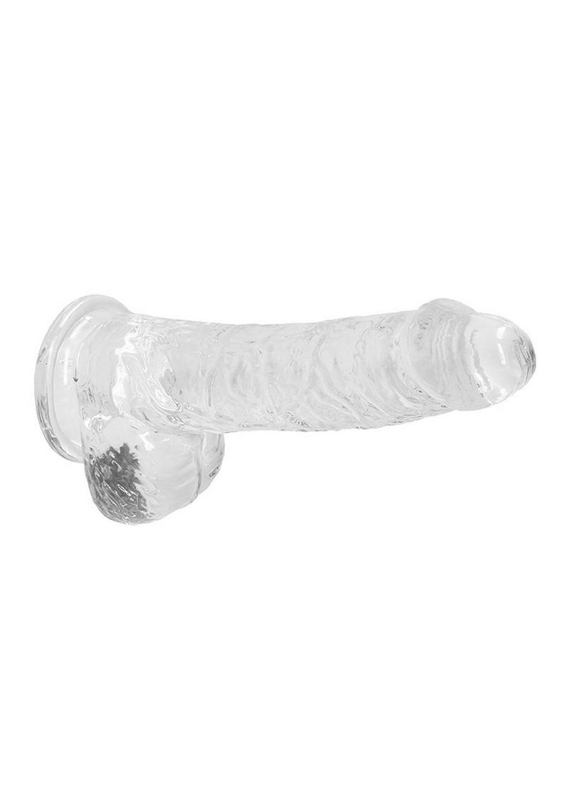 Realrock Crystal Clear Dildo with Balls - Clear - 6in