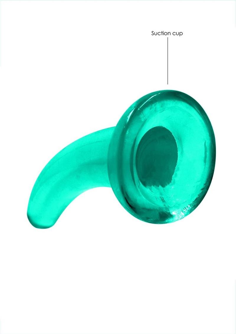 Realrock Crystal Clear Dildo with Suction Cup - Clear/Green - 4.5in