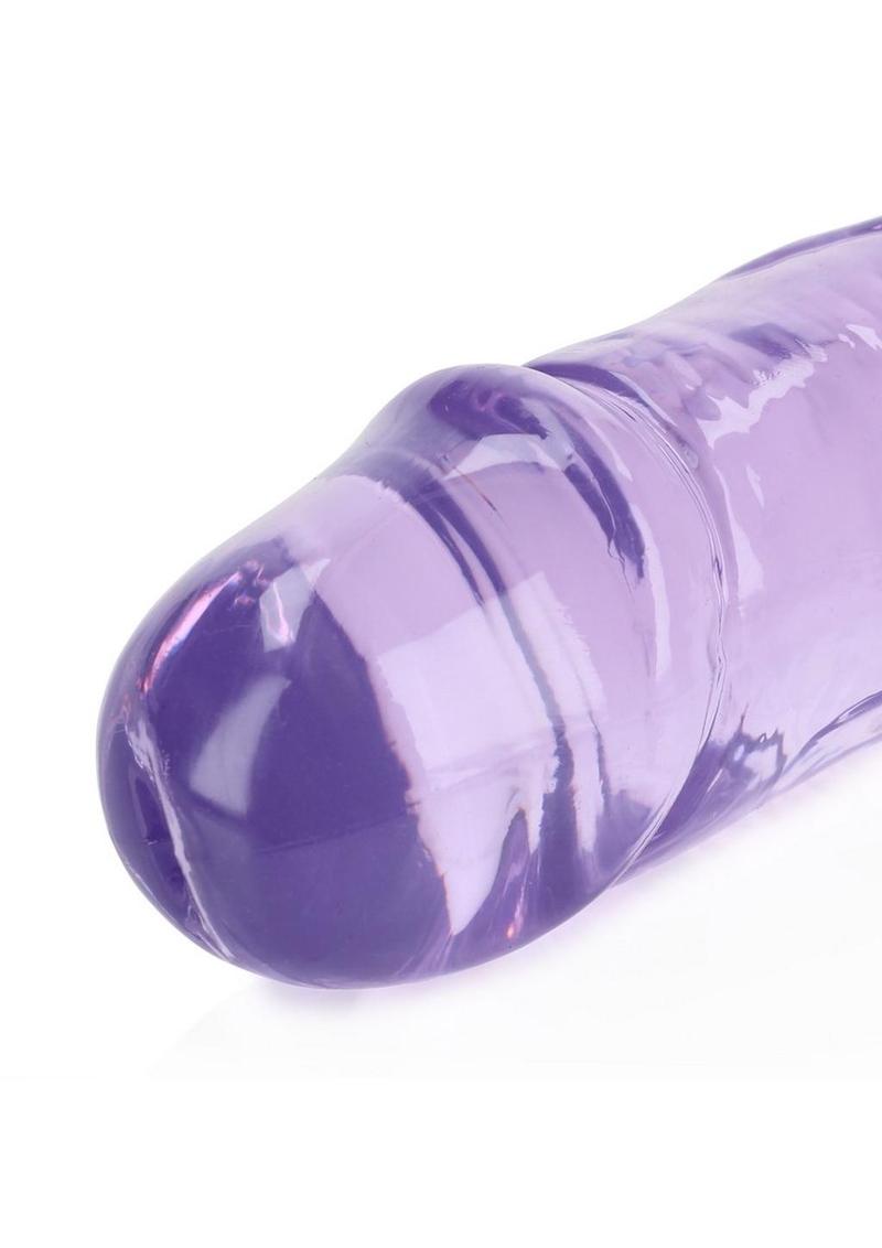 Realrock Crystal Clear Double Dong - Clear/Purple - 13in