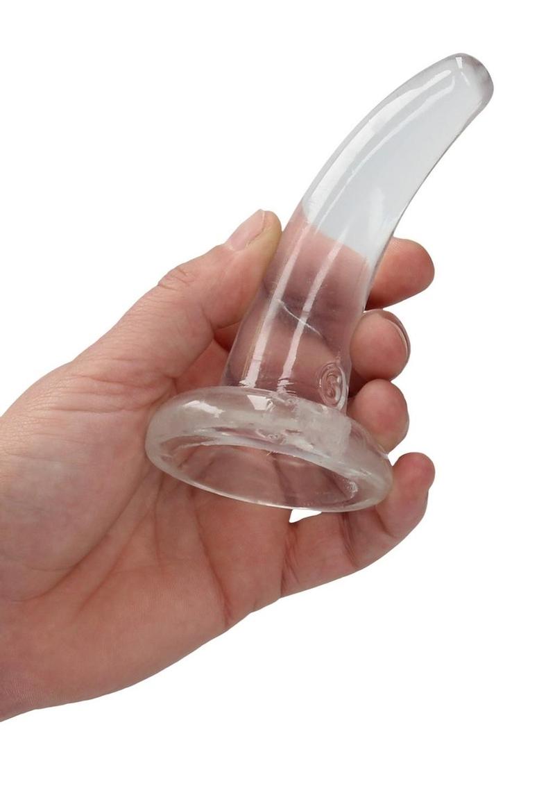 Realrock Crystal Clear Non Realistic Dildo with Suction Cup - Clear - 4.7in