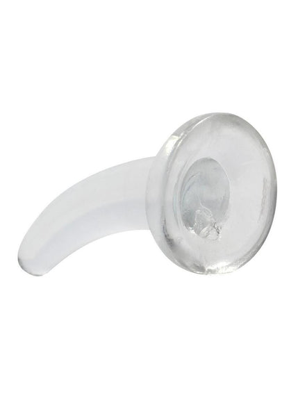 Realrock Crystal Clear Non Realistic Dildo with Suction Cup - Clear - 4.7in