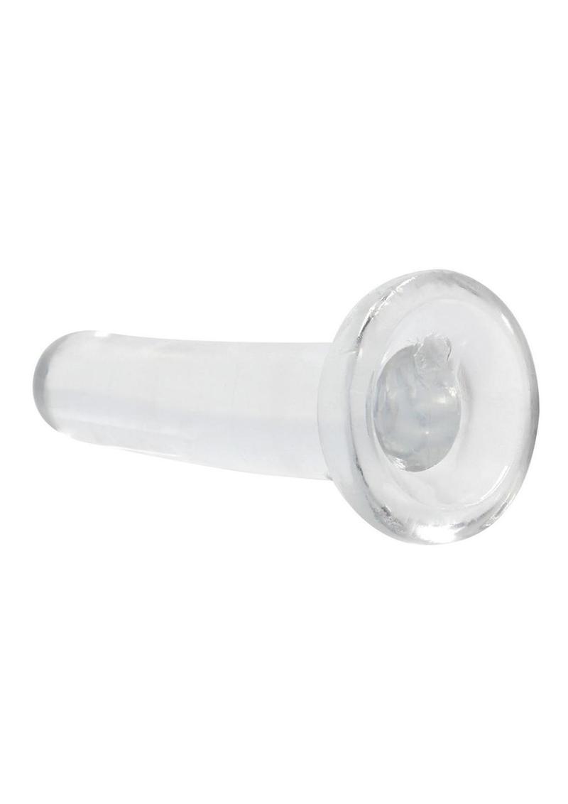 Realrock Crystal Clear Non Realistic Dildo with Suction Cup - Clear - 5.3in