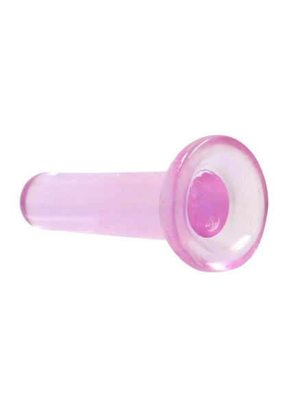 Realrock Crystal Clear Non Realistic Dildo with Suction Cup - Clear/Pink - 5.3in