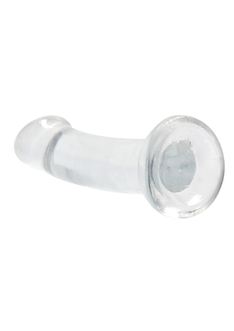 Realrock Crystal Clear Non Realistic Dildo with Suction Cup - Clear - 6.7in