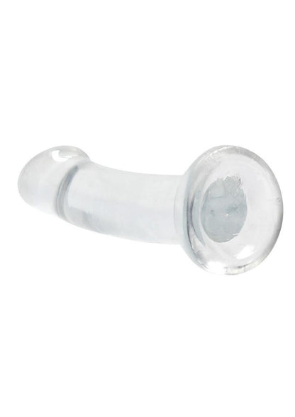 Realrock Crystal Clear Non Realistic Dildo with Suction Cup - Clear - 6.7in