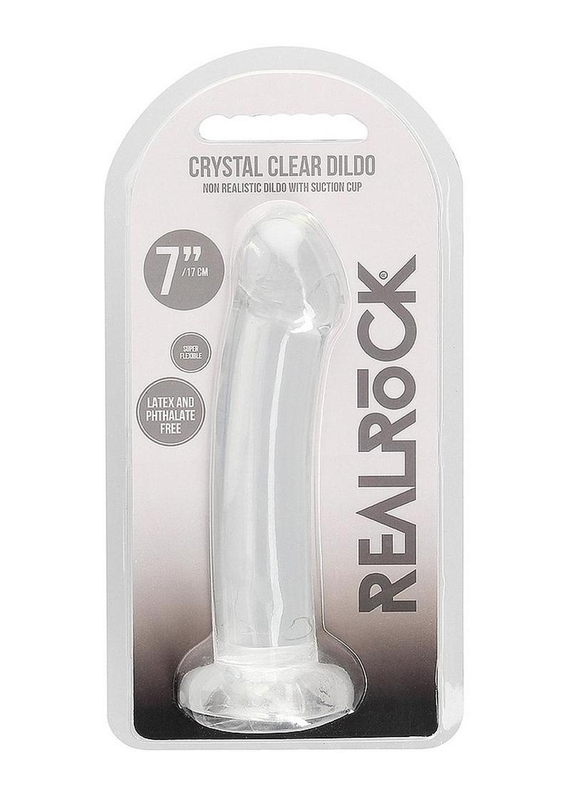 Realrock Crystal Clear Non Realistic Dildo with Suction Cup