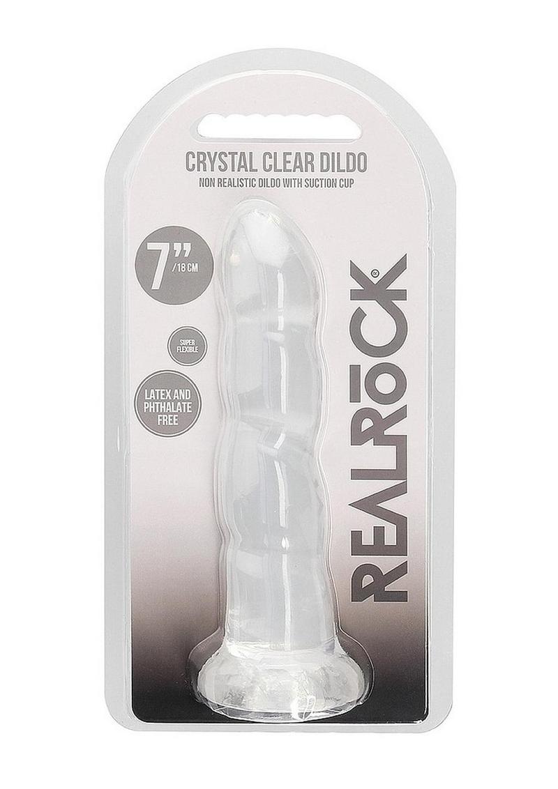 Realrock Crystal Clear Non Realistic Dildo with Suction Cup