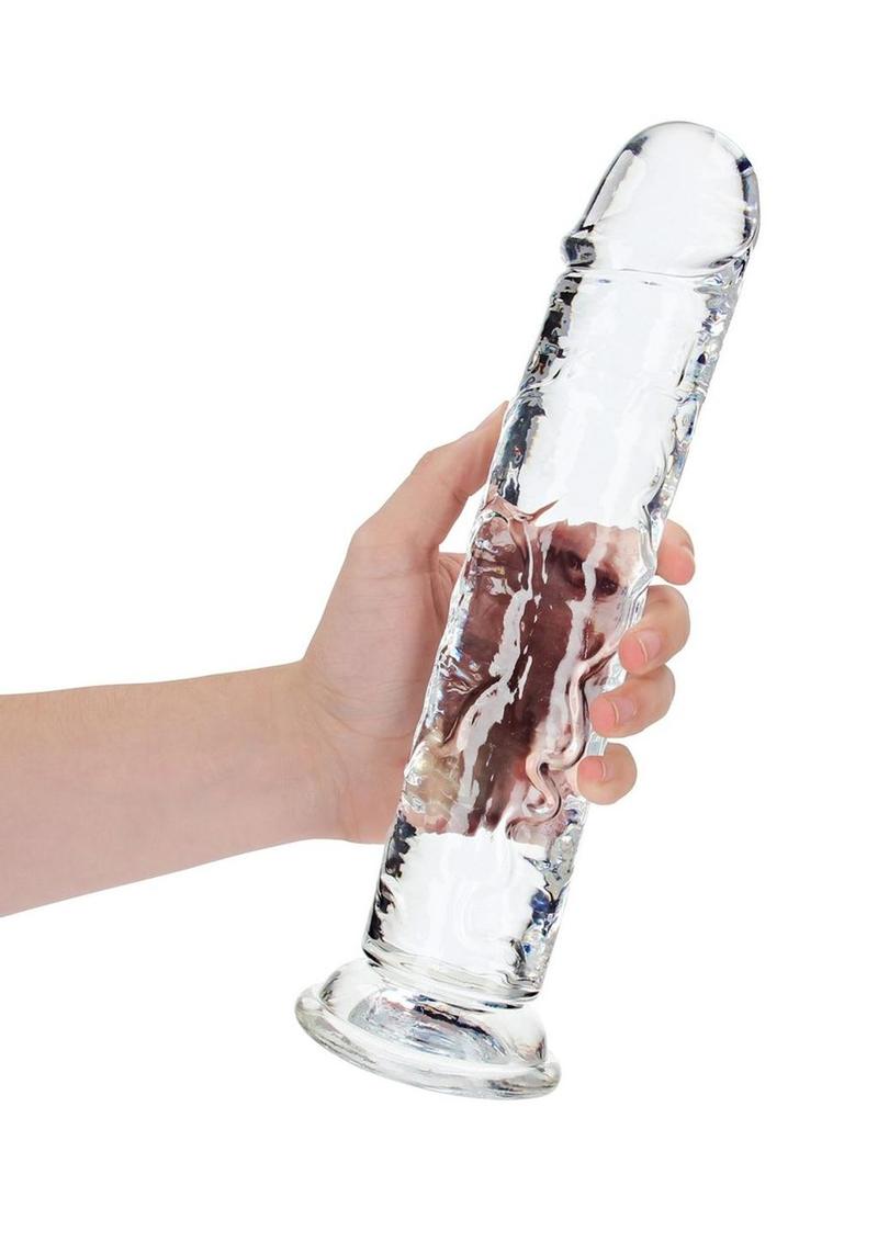 Realrock Crystal Clear Straight No Balls Dildo - Clear - 11in