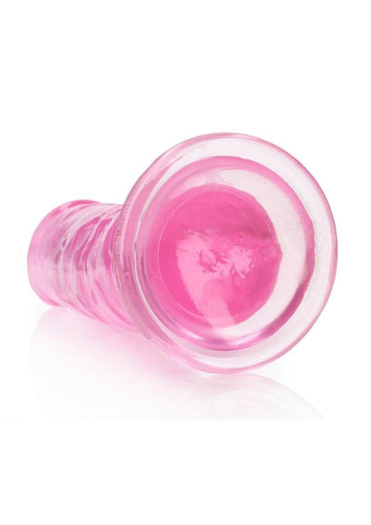 Realrock Crystal Clear Straight No Balls Dildo - Clear/Pink - 11in