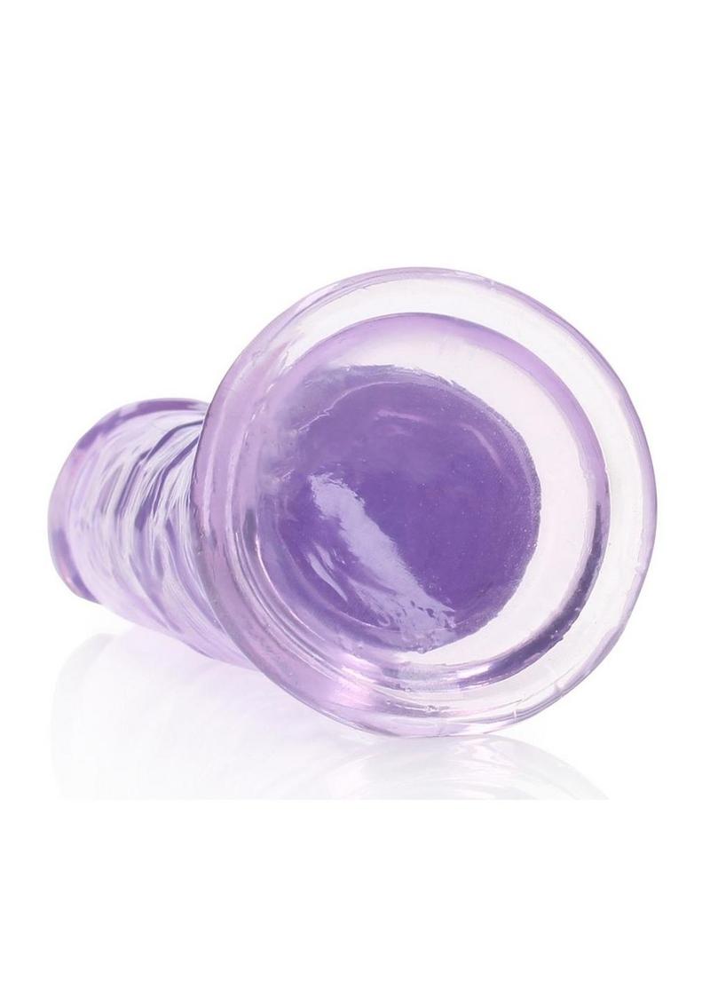 Realrock Crystal Clear Straight No Balls Dildo - Clear/Purple - 8in