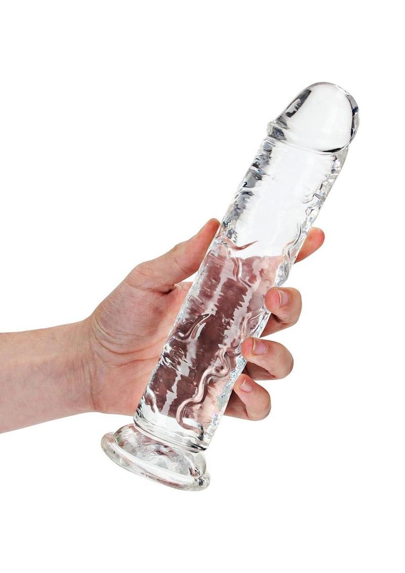 Realrock Crystal Clear Straight No Balls Dildo - Clear - 9in