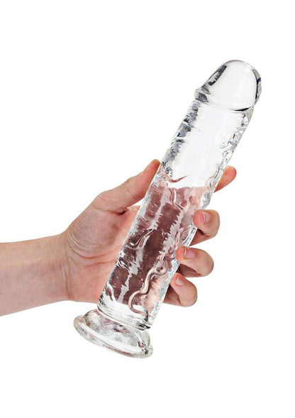 Realrock Crystal Clear Straight No Balls Dildo - Clear - 9in