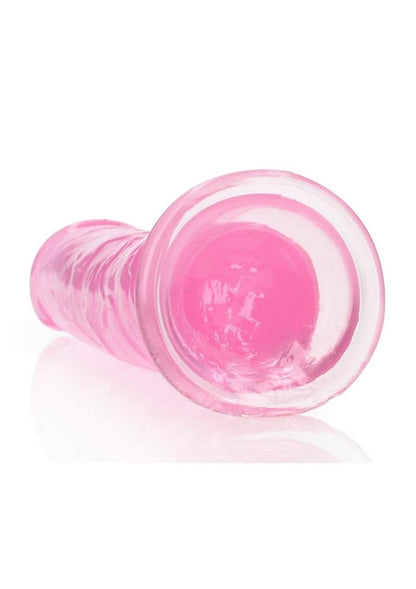 Realrock Crystal Clear Straight No Balls Dildo - Clear/Pink - 9in