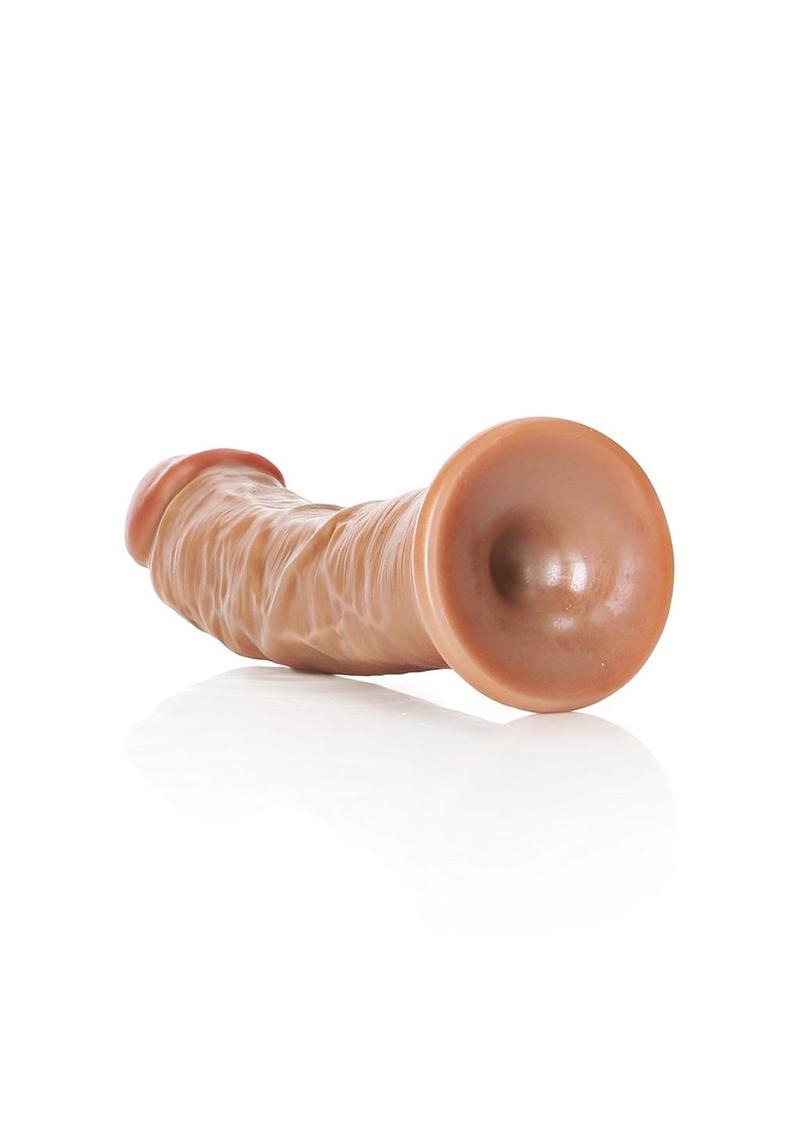 Realrock Curved Realistic Dildo with Suction Cup - Caramel - 6in