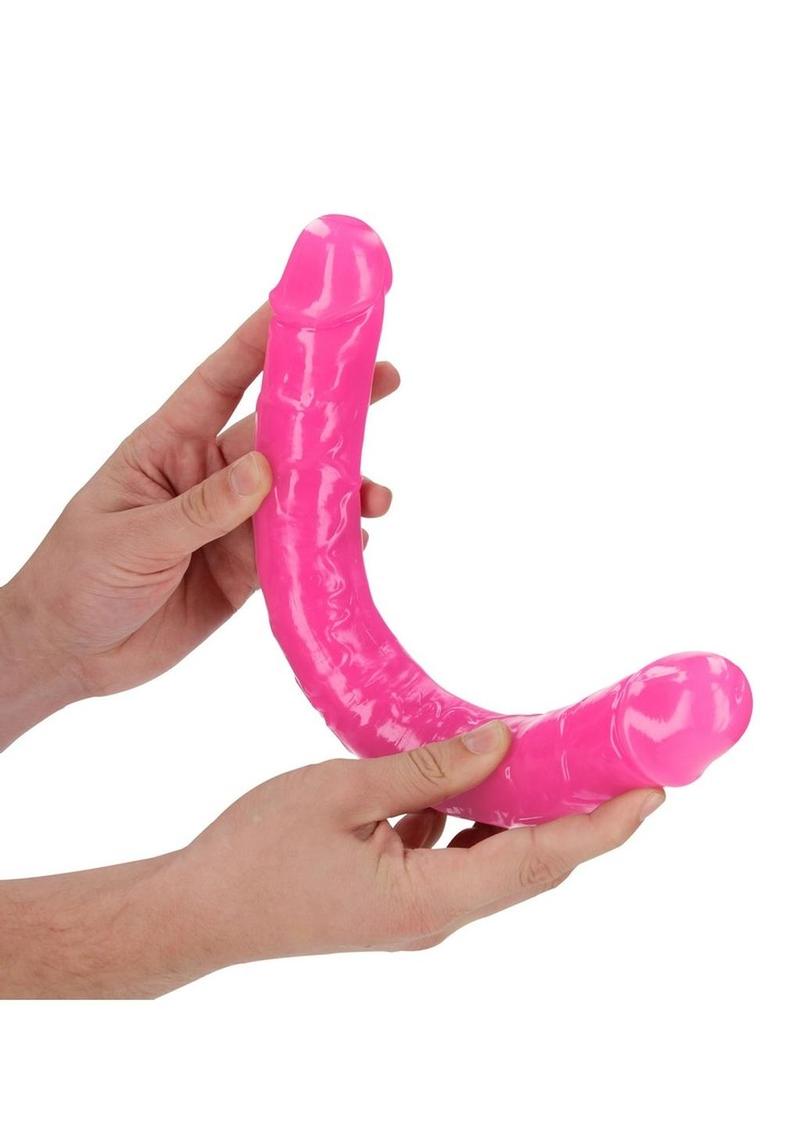 Realrock Double Dong Glow In The Dark Dildo - Pink - 15in