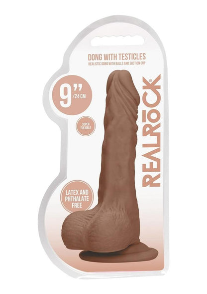 Realrock Skin Realistic Dildo with Balls - Caramel - 9in