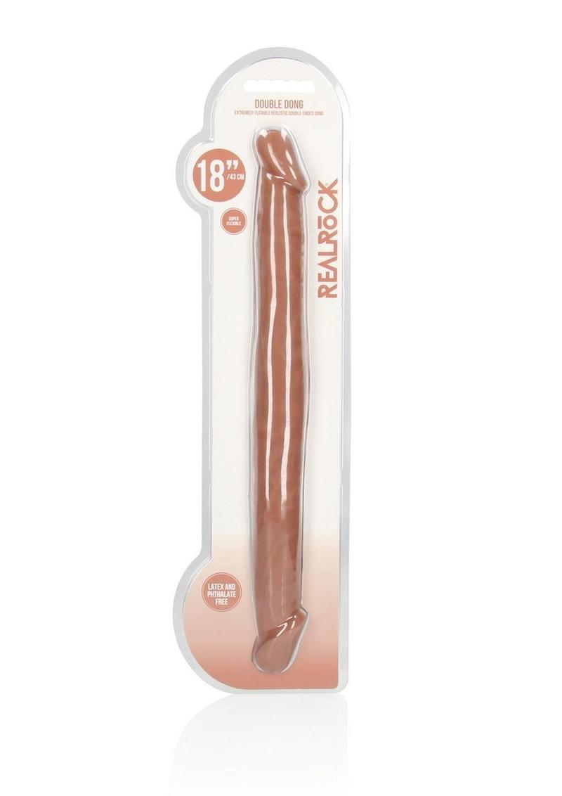 Realrock Skin Realistic Double Dildo - Caramel - 18in