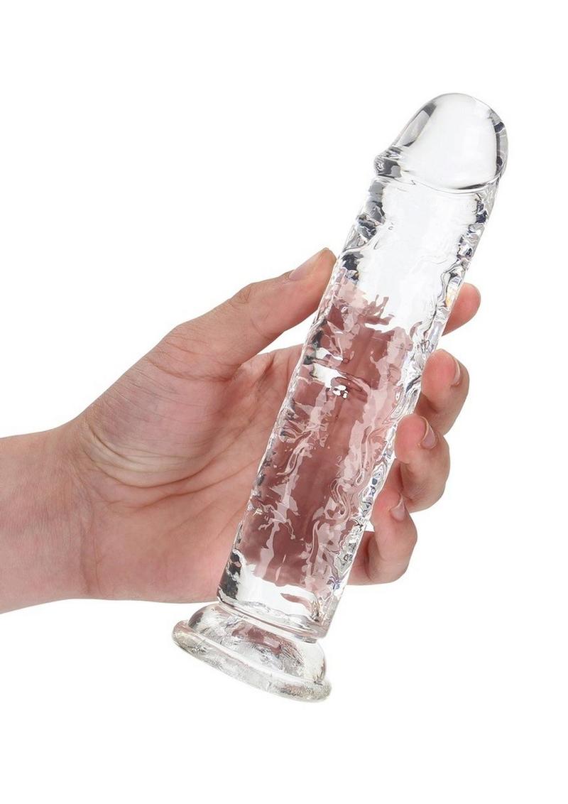 Realrock Skin Realistic Straight Dildo Without Balls - Clear - 7in