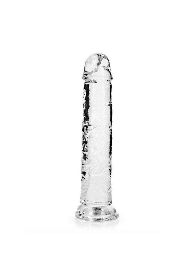 Realrock Skin Realistic Striaght Dildo Without Balls - Clear - 8in