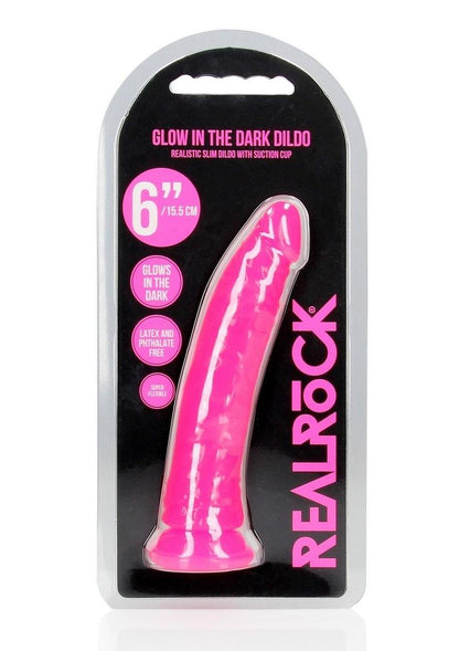 Realrock Slim Glow In The Dark Dildo with Suction Cup