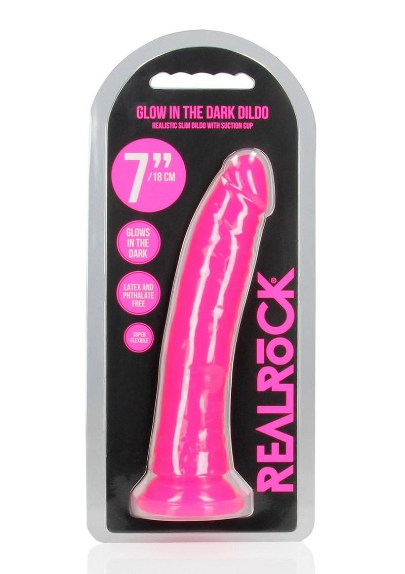 Realrock Slim Glow In The Dark Dildo with Suction Cup