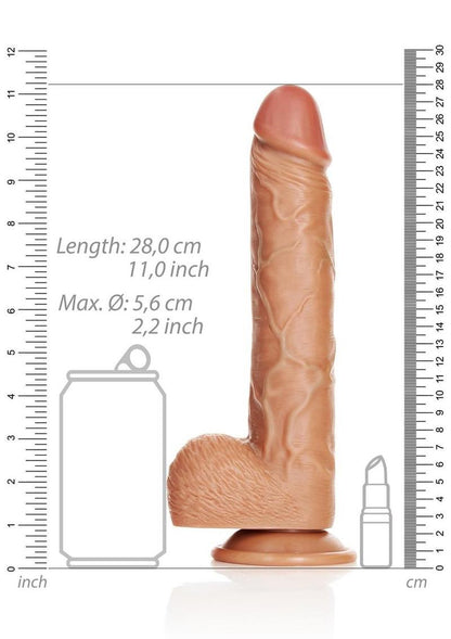 Realrock Straight Realistic Dildo with Balls and Suction Cup