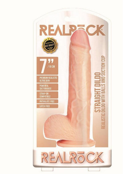 Realrock Straight Realistic Dildo with Balls and Suction Cup