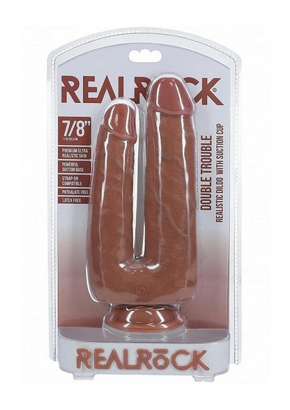 Realrock Ultra Realistic Skin Double Trouble - Caramel - 7in/8in