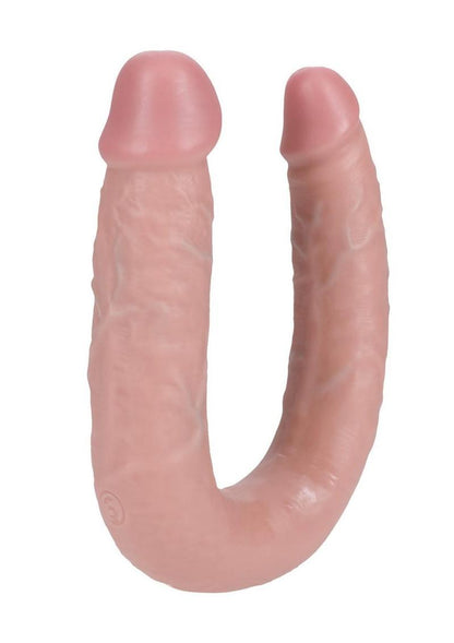 Realrock Ultra Realistic Skin U Shaped Double Dildo - Vanilla - 7in