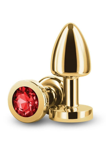 Rear Assets Aluminum Anal Plug - Petite - Gold/Metal/Red - XSmall