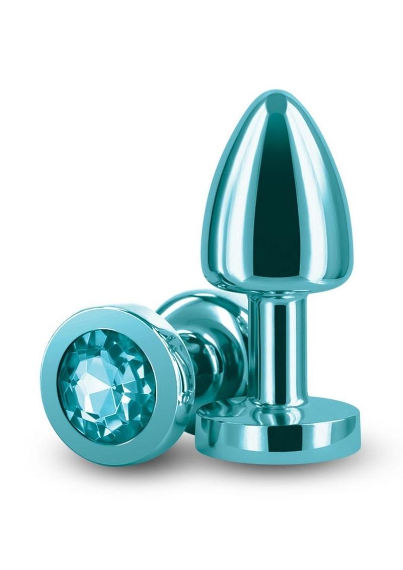 Rear Assets Aluminum Anal Plug - Petite - Metal/Teal - XSmall