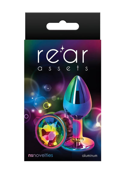 Rear Assets Multicolor Anal Plug - Multicolor/Rainbow - Small